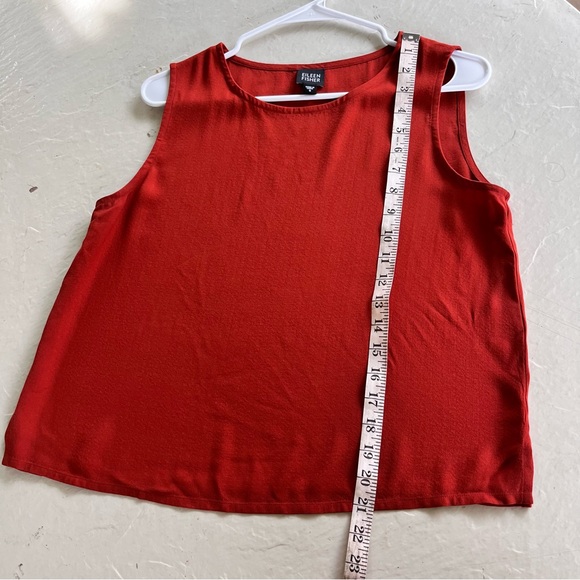 Eileen Fisher 100% Silk Burnt Orange Boxy Tank Top Size S - Picture 5 of 6